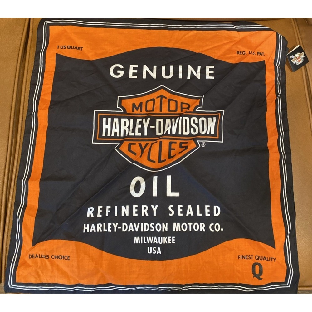 Harley Davidson 21" Bandana USA Motorcycle Genuine Oil Refinery Sealed NWT